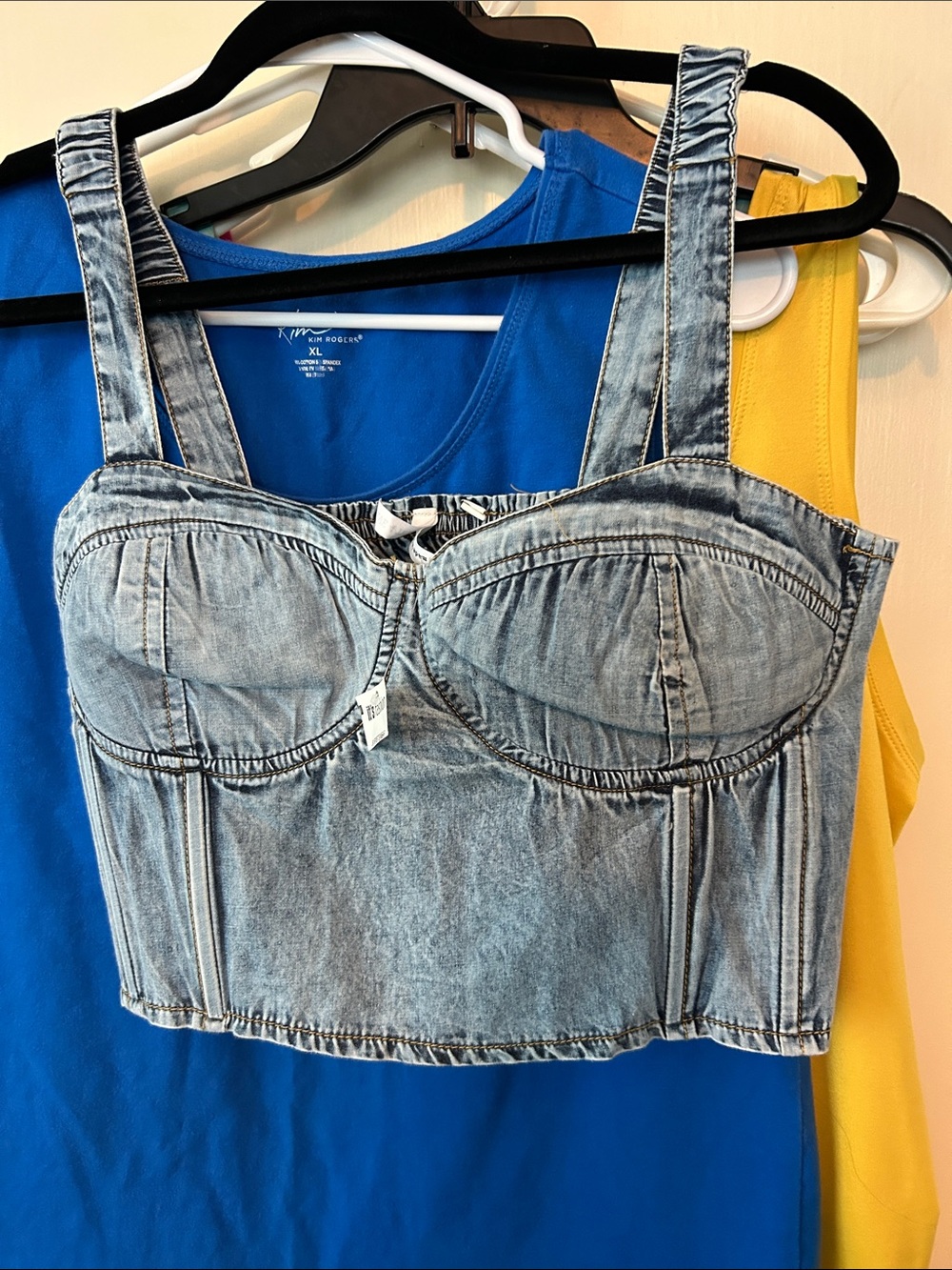 Live 4 Truth Light Blue Denim Bustier Crop Top Size XL NEW w!tags